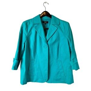 Talbots Size 14 Turquoise One Button Swing Jacket Talbots NWT